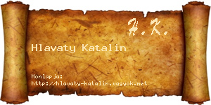 Hlavaty Katalin névjegykártya